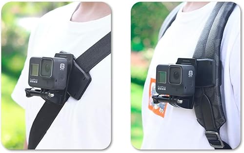micros2u Solid-Grip Rucksack-Clip/Klemme. Kompatibel mit Gopro Schnellverschluss mit 360-Grad-Drehgelenk für Riemen, Mützen, Taschen, Rucksäcke. Geeignet für Hero 10 9 8 7 6 5 4 3 & andere Kameras von micros2u