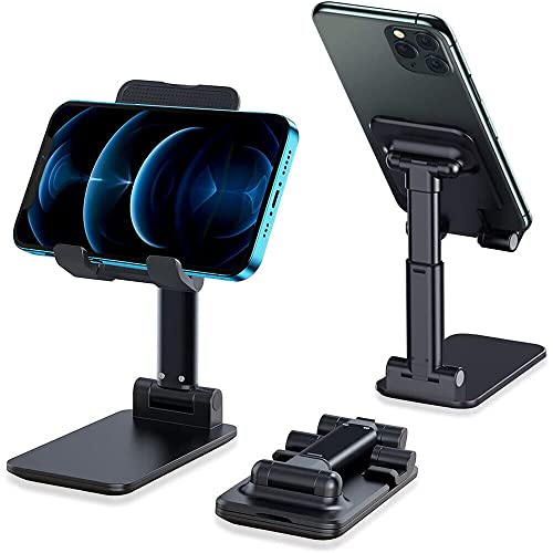 micros2u Tragbarer Handy-Ständer für iPhone, iPad, Tablet, Schwarz von micros2u