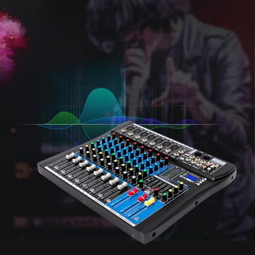 Bluetooth Audio Mixer 8 Kanal, DJ Mischpult Live Studio mit USB Sound Mixing Console Fünf-Band-Equalizer für KTV, Bands, Bars und Aufnahmestudios für Anfänger und Profis Bluetooth Audio Mixer 8 Kanal, DJ Mischpult Live Studio mit USB Sound Mixing Console Fünf-Band-Equalizer für KTV, Bands, Bars und Aufnahmestudios für Anfänger und Profis von miihgnos