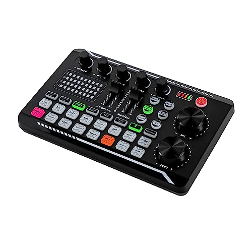 Soundkarte Audio Mixer, Mischpult Bluetooth und Type-C Kompatible Intelligenten Geräuschunterdrückung, Sound Board Soundboard mit Mehreren Soundeffekten und LED-Licht Soundkarte Audio Mixer, Mischpult Bluetooth und Type-C Kompatible Intelligenten Geräuschunterdrückung, Sound Board Soundboard mit Mehreren Soundeffekten und LED-Licht von miihgnos