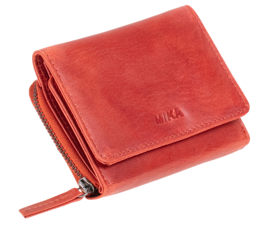 MIKA Damengeldbörse, aus Leder, Farbe: rot von mika
