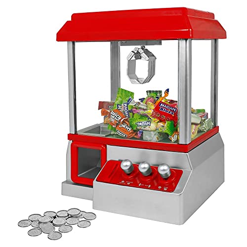 mikamax – Candy Grabber - Arcade-Spiel - Süßigkeiten-Automat für Zuhause - Greifautomat - Mini-Messe-Spielautomat - Rot - Grabber von mikamax