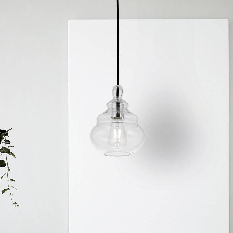 Hängeleuchte Adone, transparent, Glas, Ø 19 cm, einflammig von miloox by Sforzin