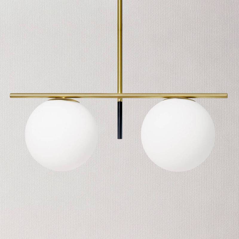 Hängeleuchte Jugen, gold, zweiflammig von miloox by Sforzin