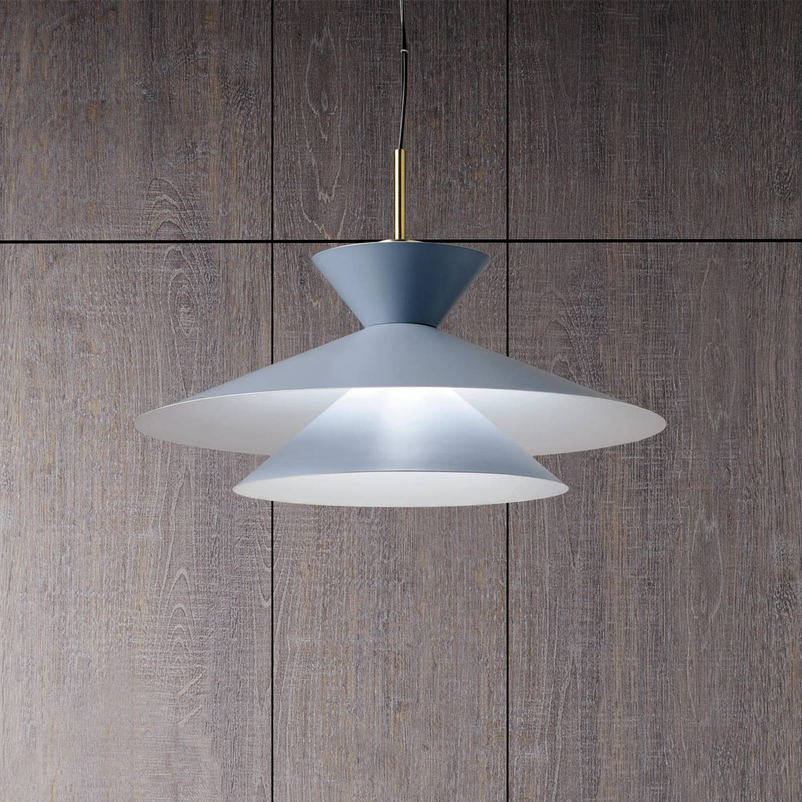 Hängeleuchte Kim, himmelblau, Ø 60 cm, Metall Hängeleuchte Kim, himmelblau, Ø 60 cm, Metall von miloox by Sforzin