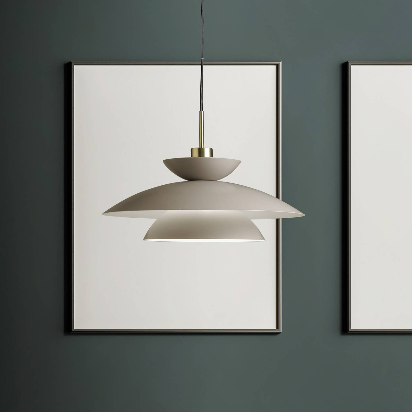 Hängeleuchte Kloé, taubengrau, Ø 60 cm, Metall Hängeleuchte Kloé, taubengrau, Ø 60 cm, Metall von miloox by Sforzin