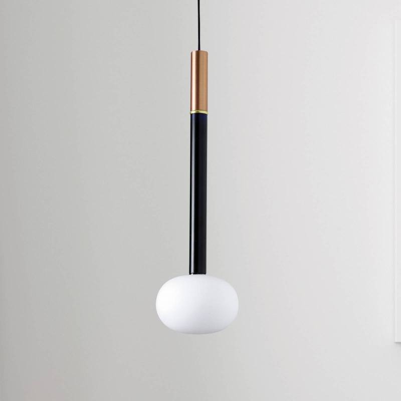 Hängeleuchte Mose, kupfer, Schirmhöhe 48 cm, 1-flammig, Glas von miloox by Sforzin