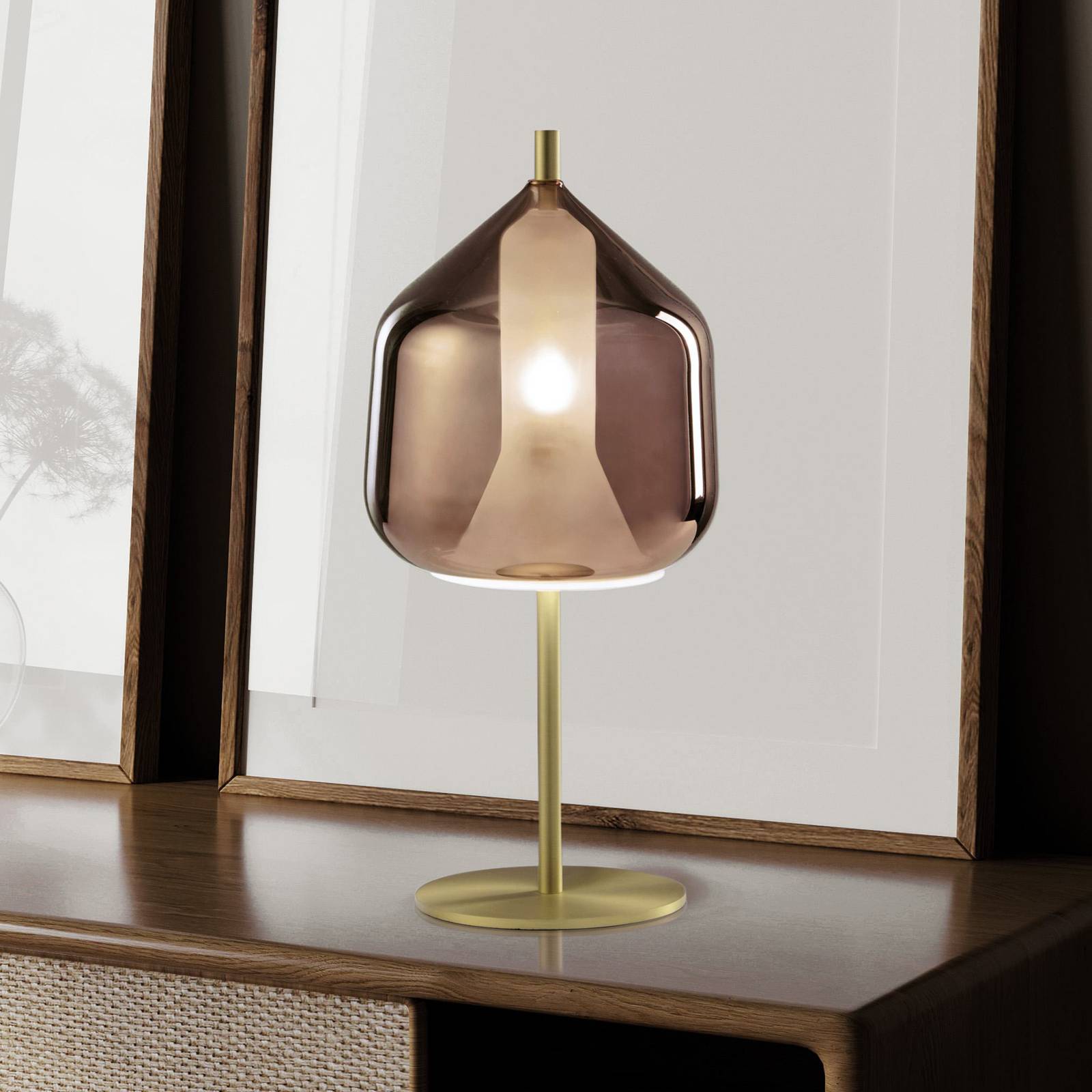 Tischlampe X-Ray, kupferfarben/goldfarben, Höhe 32,5 cm Glas Tischlampe X-Ray, kupferfarben/goldfarben, Höhe 32,5 cm Glas von miloox by Sforzin