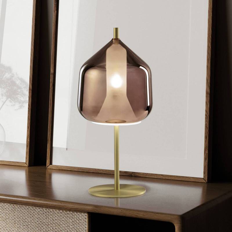 Tischlampe X-Ray, kupferfarben/goldfarben, Höhe 32,5 cm Glas von miloox by Sforzin