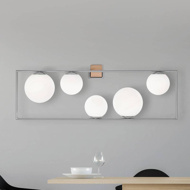 Wandleuchte Buble, stahlfarben, 5-flammig, Glas von miloox by Sforzin