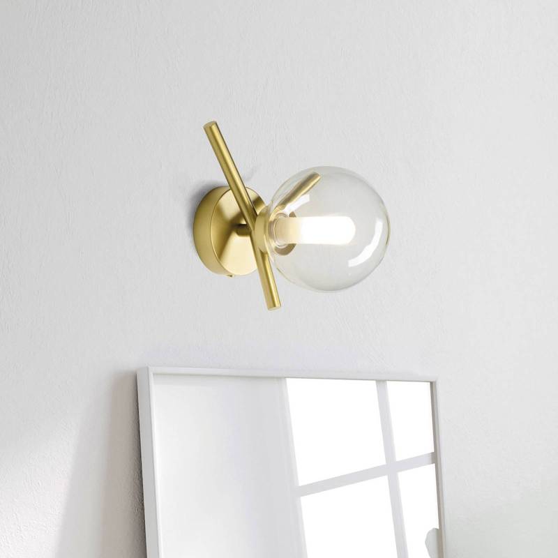 Wandleuchte Camely, gold gebürstet/klar, 1-flammig von miloox by Sforzin