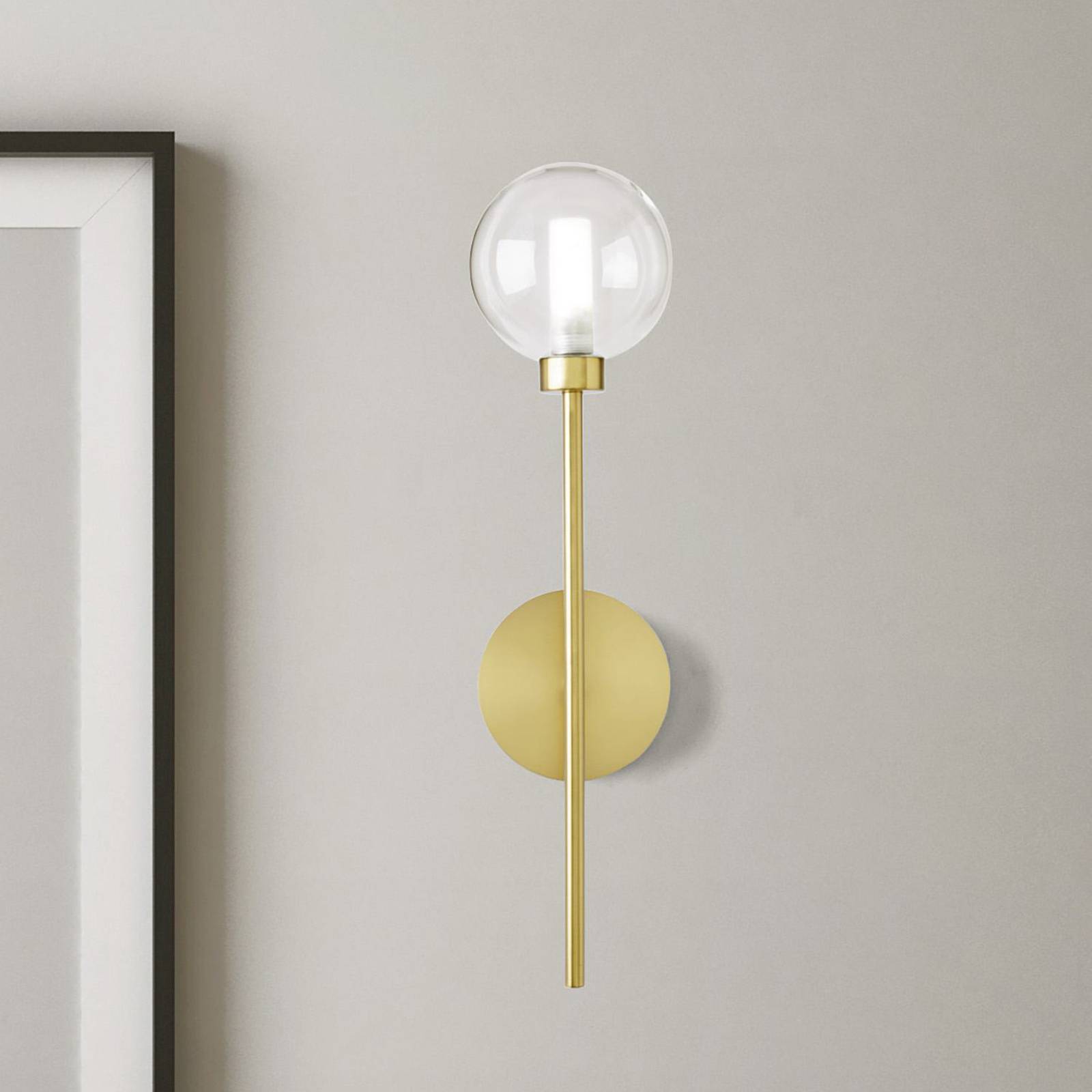 Wandleuchte Dom, 1-flammig, klar/gold, Glas Wandleuchte Dom, 1-flammig, klar/gold, Glas von miloox by Sforzin