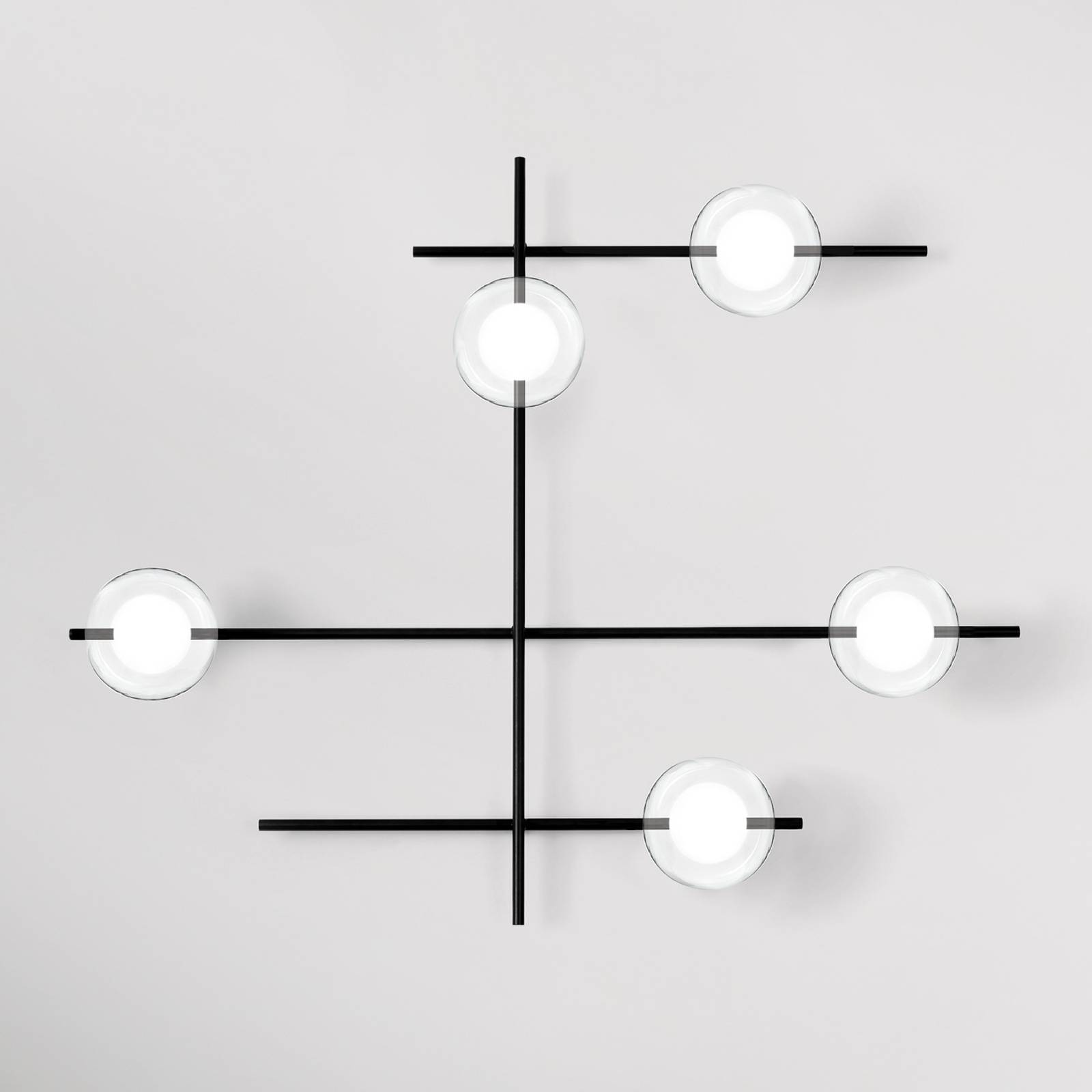 Wandleuchte Mikado, klar/gefrostet, 5-flammig Wandleuchte Mikado, klar/gefrostet, 5-flammig von miloox by Sforzin