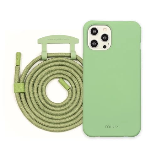 Handykette Phone Necklace mit Abnehmbarer Kordel Handyhülle – Modell Kompatibel mit Huawei P30 (Grün mit Kordel Grün) von milux
