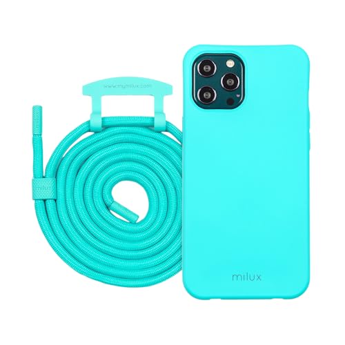 milux Handykette Phone Necklace mit Abnehmbarer Kordel Handyhülle – Modell Samsung Galaxy Note 10 (Miami Blue Set) von milux