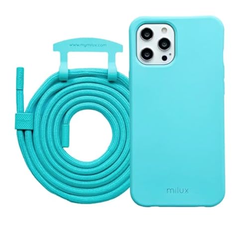 milux Handykette Phone Necklace mit Abnehmbarer Kordel Handyhülle – Modell Samsung Galaxy S20 Plus (Miami Blue mit Kordel Miami Blue) von milux