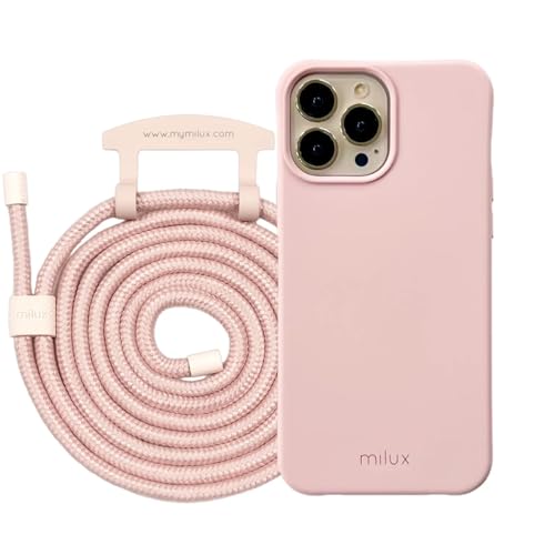 milux Handykette Phone Necklace mit Abnehmbarer Kordel Handyhülle – Modell Samsung Galaxy S21 Plus (Rosa mit Kordel Rosa) von milux