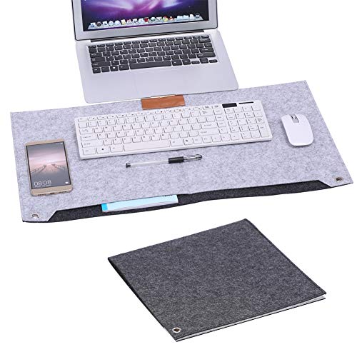 Laptop-Auflage, Schreibtisch-Mausunterlage Chemische Beständigkeit Flexible graue Schreibtischunterlage für Büro und Zuhause(Hellgrau) von minifinker