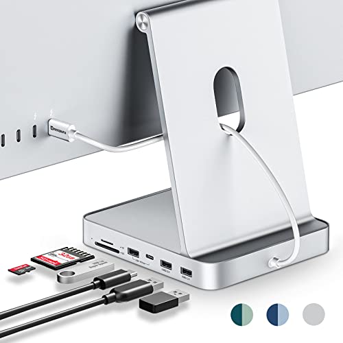 Minisopuru USB C Hub für iMac 24 Zoll 2021/2023/2024, iMac Zubehör unterstützt M.2 NVMe SSD, iMac Hub für iMac M1/M3/M4, iMac USB Adapter mit 10 Gbit/s, SD/TF, M.2 SSD (Nicht enthalten), Silber von minisopuru