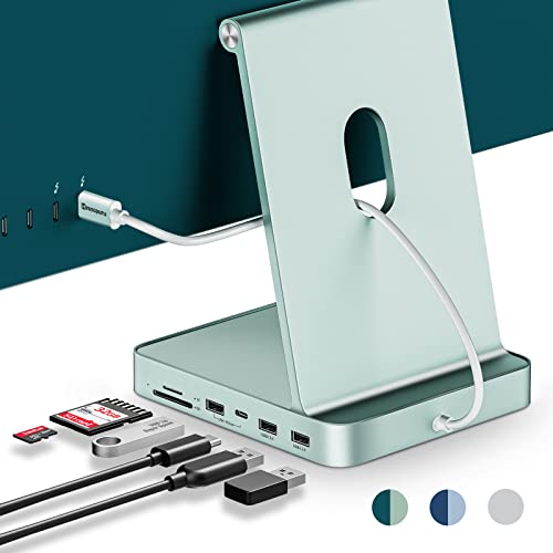 Minisopuru USB C Hub für iMac 24 Zoll 2021/2023/2024, iMac Zubehör unterstützt M.2 NVMe SSD, iMac USB Hub für iMac M1/M3/M4, iMac USB Adapter mit 10 Gbit/s, SD/TF, M.2 SSD (Nicht enthalten), Grün von minisopuru