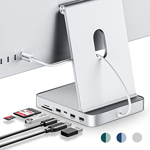 Minisopuru USB C Hub für iMac 24 Zoll 2021/2023, iMac Zubehör unterstützt M.2 NVMe SSD, iMac USB Hub für iMac M1/M3, iMac USB Adapter mit USB A/C 10 Gbit/s, SD/TF, M.2 SSD (Nicht enthalten), Silber von minisopuru