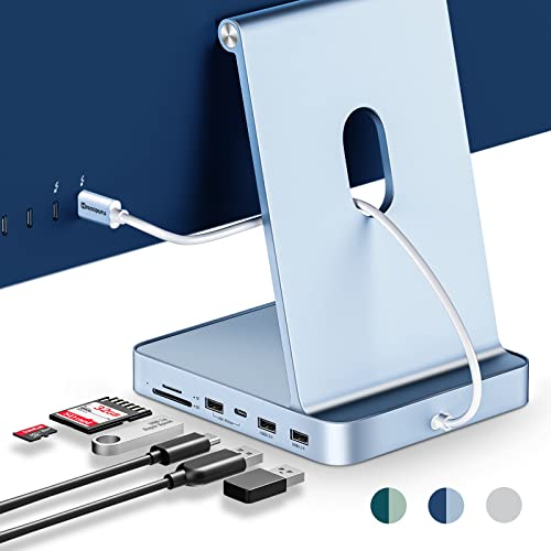 Minisopuru USB C Hub für iMac 24 Zoll 2021/2023, iMac Zubehör unterstützt M.2 NVMe SSD, iMac USB Hub für iMac M1/M3, iMac USB Adapter mit USB A/C 10 Gbit/s, SD/TF, M.2 SSD (Nicht enthalten), Blau von minisopuru