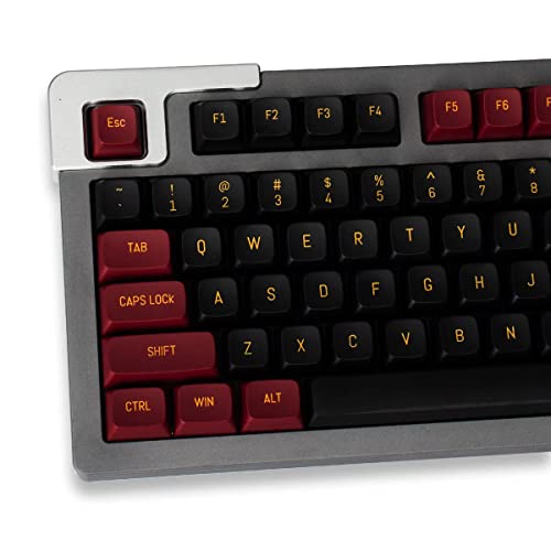 Rotes und schwarzes Tastenkappen-Set, MSA-Profil, Doubleshot, 150 Tasten, benutzerdefinierte Tastenkappen für 60%, 75%, 95% Cherry MX Gateron Kailh Box Switches, mechanische Gaming-Tastatur von mintcaps