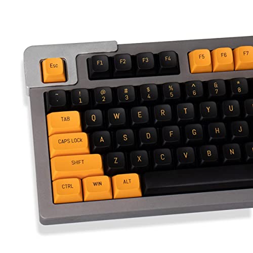 Schwarzes und orangefarbenes Tastenkappen-Set Doubleshot MSA Profile 150 Keys Custom Keycaps für Cherry MX 61/64/68/84/87/96/104/108 Mechanische Tastatur von mintcaps