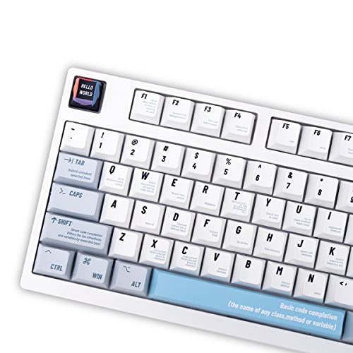 Weißes PBT Tastenkappen Set Cherry Profil 143 Tasten Programmierer Tastenkappen Custom Dye-Sublimation Tastatur Tastenkappen für Cherry MX Gateron Kailh Switches Mechanische Tastaturen von mintcaps