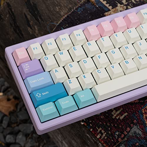 mintcaps PBT Tastenkappen, 130 Tasten, Fee Kirschprofil, Tastenkappen, individuelle Tastatur, bunte Farbstoff-Sub-Tastenkappen, komplettes Set für Cherry Gateron MX-Schalter, rosa, lila Tastenkappen von mintcaps