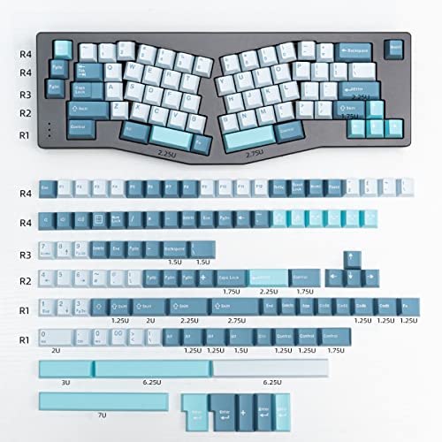 mintcaps Shoko Keycaps 173 Tasten Cherry Profile Doubleshot Blue Keycaps Full Set Custom Keyboard Keycaps ISO ANSI für 60% 65% 70% 75% Cherry MX Gateron Kailh Switches Mechanische Tastaturen von mintcaps