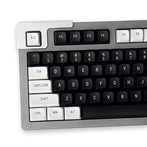 mintcaps Weiße Schwarze Tastenkappen 150 Schlüssel Doppelschuss MSA-Profil Benutzerdefinierte Tastenkappen für 61/64/68/84/87 mechanische Gaming-Tastatur von mintcaps