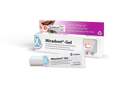 miradent Miradont®-Gel 15 ml | Orales Schutz- und Pflegegel | Versorgung gegen Aphten, Entzündungen, Reizungen, Wunden, Druckstelle, Mundläsionen, gereizte Mundschleimhaut | ohne Konservierungsstoffe von miradent