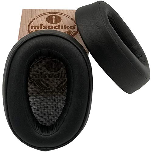 misodiko Ersatz-Ohrpolsterkissen für Sony h.Ear on MDR-100ABN WH-H900N, Reparaturteile für Kopfhörer, Ohrenschützer, Becher, Kissenbezug schwarz von misodiko