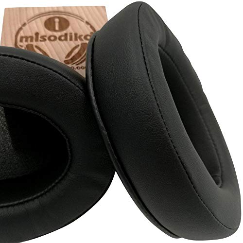 misodiko [Upgraded Comfy Memory Foam Ear Pads Cushions - Black Protein Leather -Suitable for Large Over The Ear Headphones - Compatible with ATH M50, ATH-M50x, ATH-M30x, MSR7NC, ATH-M40x von misodiko