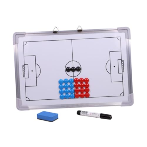 Fußball-Trainingstafel mit Haken, tragbares, trocken abwischbares Whiteboard, Rahmen aus Aluminiumlegierung, 45 x 30 cm von misppro