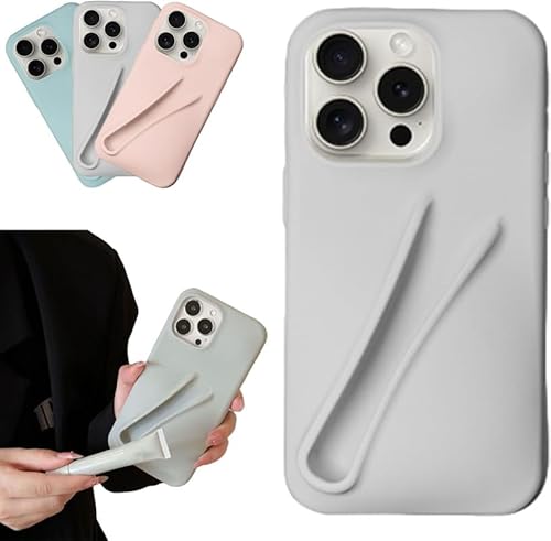Miuhuy Lipgloss-Handyhülle, Flüssigsilikon, Kameraschutz mit Mikrofaserfutter, für iPhone 12 Pro Max, Grau von miuhuy