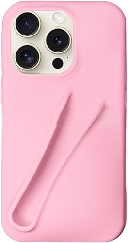 miuhuy Lipgloss-Handyhülle (ohne Lipgloss), Lippenbalsam, Flüssigsilikon, Kameraschutz, Lippenstift, Lippenglasur, Handyhülle mit Mikrofaserfutter, für iPhone 13 Pro Max, Rosa von miuhuy