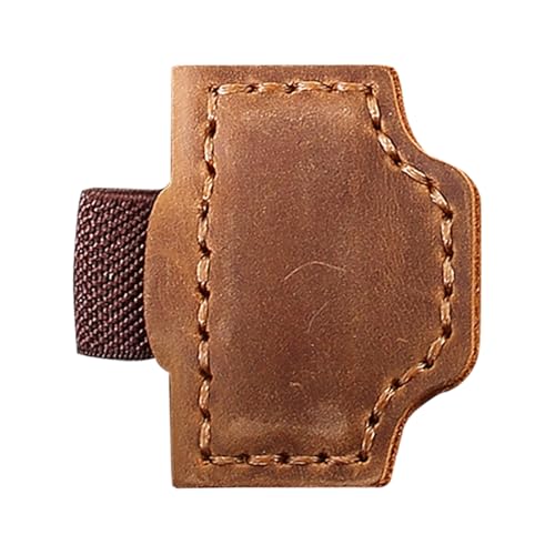 mivceklw Magnetic Bookmark, Pu Leather Pen Holder, Clip on Notebook Accessory, Strong Magnet Grip Aesthetic Design Set of 2 Brown for Students, Teachers, Readers, 1.96x1.35 Inches von mivceklw