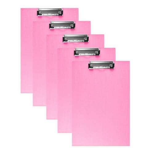 10 Stück DIN A4 Klemmbretter Schreibbrett Schreibunterlage Klemmmappe Schreibplatte (Pink) von mixed24