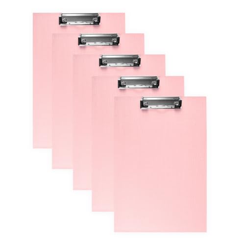 10 Stück DIN A4 Klemmbretter Schreibbrett Schreibunterlage Klemmmappe Schreibplatte (Rosa) von mixed24