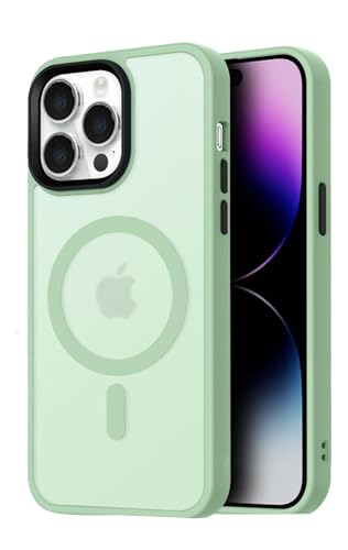 miyonsin 2024 Neu Magnetisch Hülle für iPhone 14 Pro Kompatibel mit MagSafe, Extrem Haltbarkeit Durchscheinende Matt Handyhülle Rückseite Dünn Stoßfest Schutzhülle für iPhone 14 Pro, Matcha Grün miyonsin 2024 Neu Magnetisch Hülle für iPhone 14 Pro Kompatibel mit MagSafe, Extrem Haltbarkeit Durchscheinende Matt Handyhülle Rückseite Dünn Stoßfest Schutzhülle für iPhone 14 Pro, Matcha Grün von miyonsin