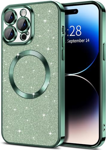 miyonsin Glitzer Hülle für iPhone 13, Bling Glitter Stoßfest Handyhülle für MagSafe, Niedliche Glitzernde Schutzhülle für Frauen und Mädchen Kompatibel mit Magnetisch, Grün miyonsin Glitzer Hülle für iPhone 13, Bling Glitter Stoßfest Handyhülle für MagSafe, Niedliche Glitzernde Schutzhülle für Frauen und Mädchen Kompatibel mit Magnetisch, Grün von miyonsin
