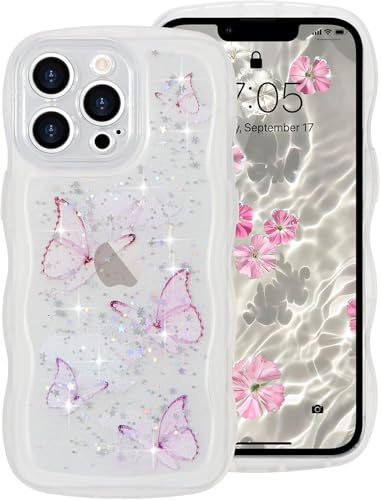 miyonsin Glitzer Hülle für iPhone 13 Pro, Durchsichtig Bling Glitter Schmetterling Stoßfeste Stoßstange Handyhülle für Frauen und Mädchen, Niedliche Glitzernde Schutzhülle für iPhone 13 Pro, Klar miyonsin Glitzer Hülle für iPhone 13 Pro, Durchsichtig Bling Glitter Schmetterling Stoßfeste Stoßstange Handyhülle für Frauen und Mädchen, Niedliche Glitzernde Schutzhülle für iPhone 13 Pro, Klar von miyonsin