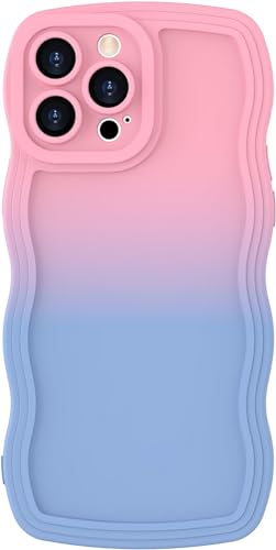 miyonsin Hülle für iPhone 12 Pro, Niedliche lockige Wellen Rahmenform Muster Silikon Handyhülle, Bunte Flexible TPU Silikonhülle für Frauen Mädchen, Stoßfeste Schutzhülle für iPhone 12 Pro, Rosa Blau miyonsin Hülle für iPhone 12 Pro, Niedliche lockige Wellen Rahmenform Muster Silikon Handyhülle, Bunte Flexible TPU Silikonhülle für Frauen Mädchen, Stoßfeste Schutzhülle für iPhone 12 Pro, Rosa Blau von miyonsin