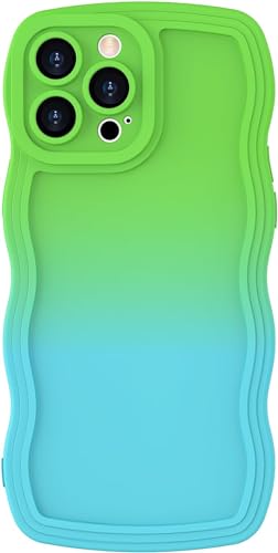 miyonsin Hülle für iPhone 16 Pro, Niedliche lockige Wellen Rahmenform Muster Silikon Handyhülle, Bunte Flexible TPU Silikonhülle für Frauen Mädchen, Stoßfeste Schutzhülle für iPhone 16 Pro, Grün Blau miyonsin Hülle für iPhone 16 Pro, Niedliche lockige Wellen Rahmenform Muster Silikon Handyhülle, Bunte Flexible TPU Silikonhülle für Frauen Mädchen, Stoßfeste Schutzhülle für iPhone 16 Pro, Grün Blau von miyonsin