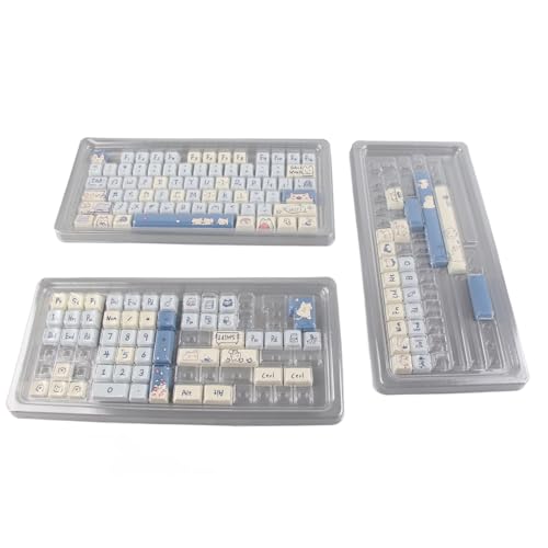 mlida Mechanische Tastatur-Tastenkappen, 148 Stück PBT Custom Keycaps Ergonomisch für Heimwerker (Kätzchen) von mlida
