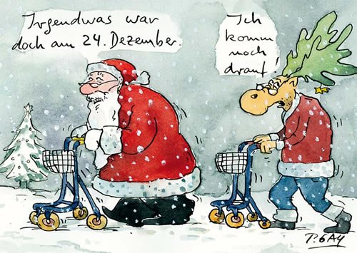 10er-Pack: Postkarte A6 +++ WEIHNACHTEN von modern times +++ IRGENDWAS WAR DOCH AM 24. DEZEMBER +++ CARTOON CONCEPT © GAYMANN, Peter von modern times