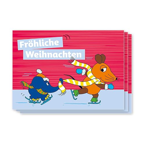 3er-Pack: Postkarte A6 +++ WEIHNACHTEN von modern times +++ FRÖHLICHE WEIHNACHTEN SCHLITTSCHUHLAUFEN +++ MODERN TIMES © I. Schmitt-Menzel/F.Streich von modern times