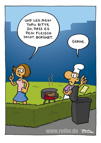 Postkarte A6 +++ CARTOON von modern times +++ TOFU +++ KÖPENICKER CG © RUTHE, Ralph/SHIT HAPPENS von modern times